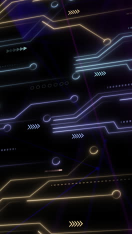 animación del procesamiento de datos en una placa de circuitos informáticos