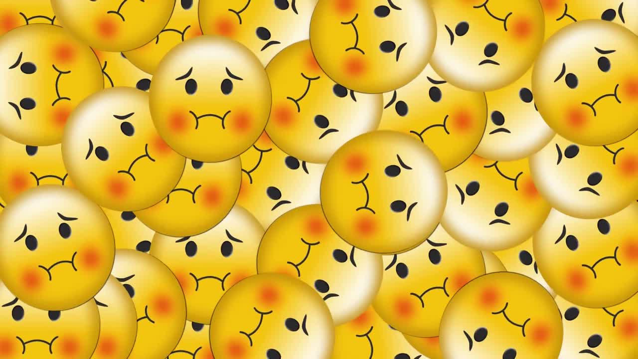 이모티콘이 내려오고 있습니다.