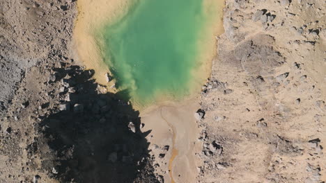 Aerial View of Turquoise Crater Lake