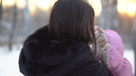 mother and daughter in winter park