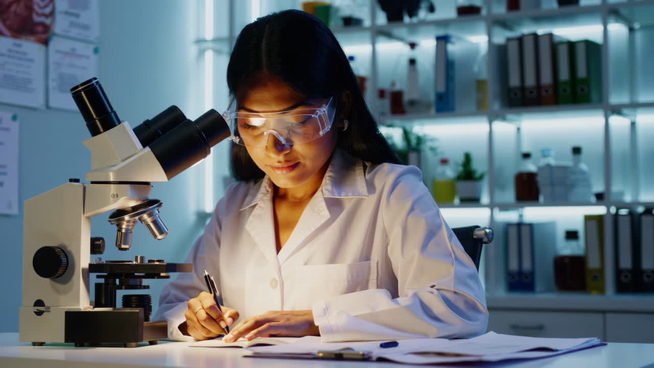 A female scientist conducting research in a laboratory