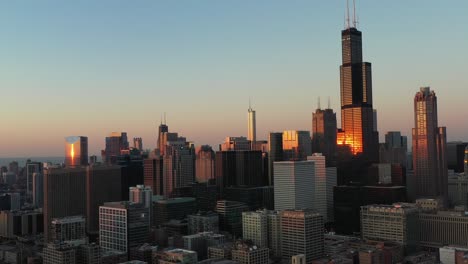 golden hour over chicago