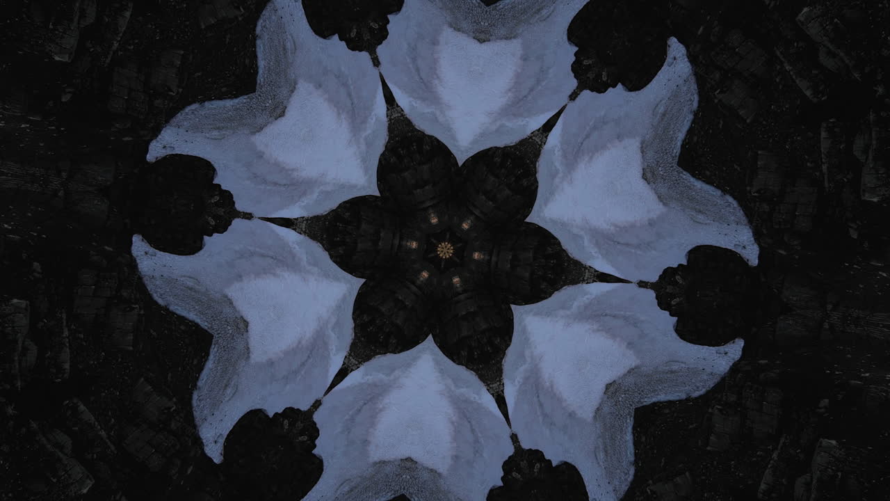 Abstract flower-like kaleidoscope animated pattern
