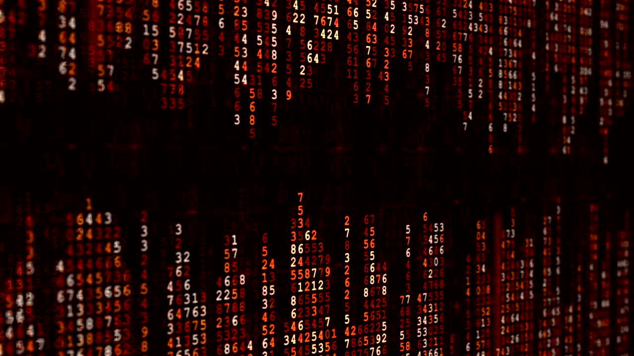 Red Digital Data Matrix Animation.