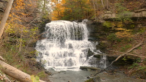 footage of a water from a storied rocky river