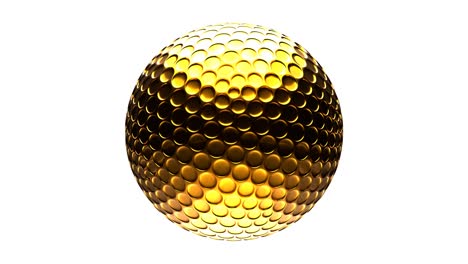 gold golf ball isolated on white background.