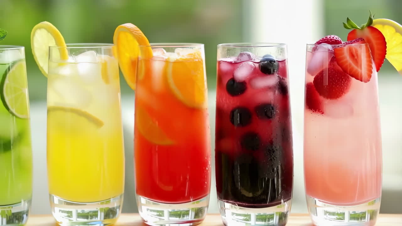 Colorful Fruit Cocktails