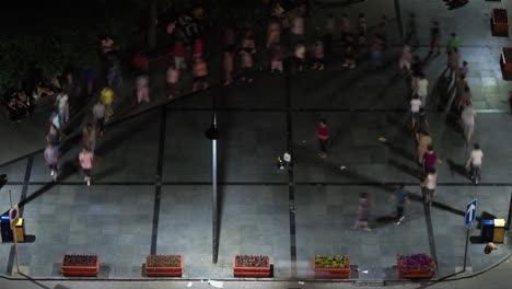 chinese people doing aeorboics - night time lapse