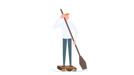 animación de personaje de hombre colorido. vela masculina en situación de maletín