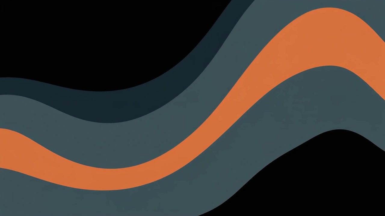 Abstract Motion Background with Flowing Orange and Dark Blue Waves