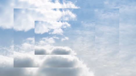 nubes en el cielo azul en tres tamaños de pantalla