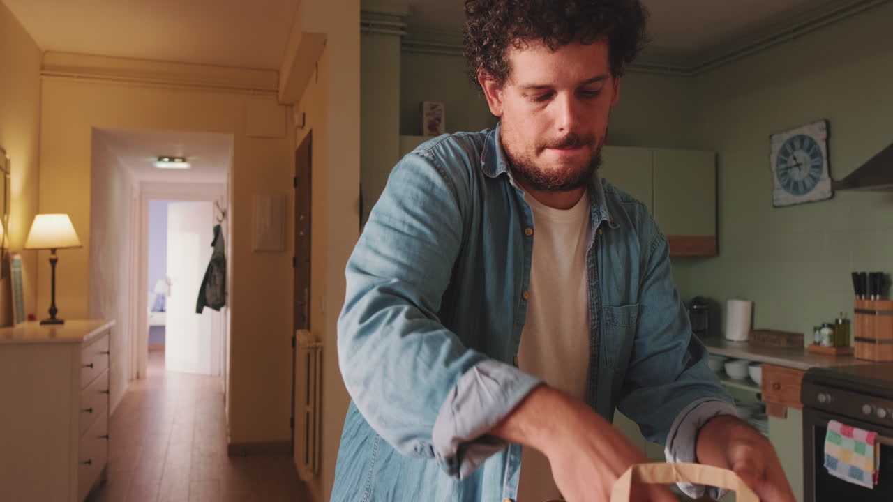 Man in Kitchen with Food