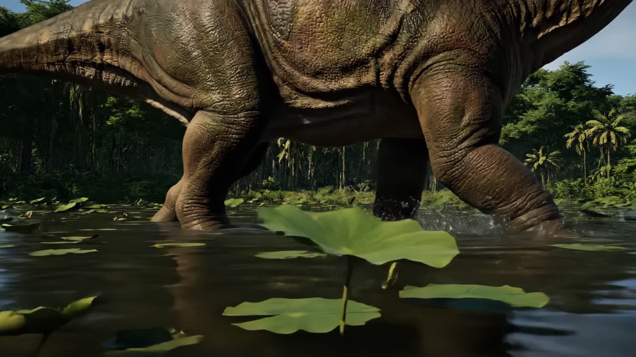 Dinosaur in a Tropical Lake