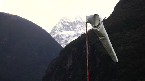 close up gimbal shot of windsock moving with wind, mt