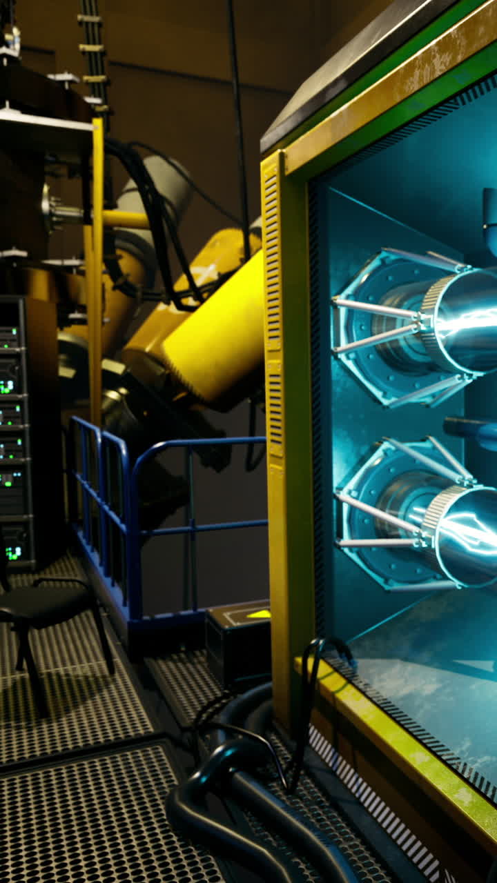 Futuristic research facility showcasing advanced robotic technology in action
