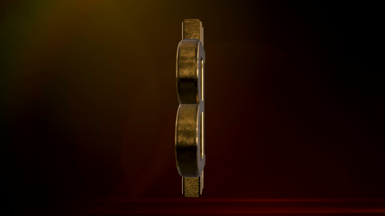 Spinning Bitcoin Sign