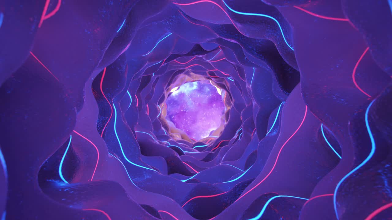 Cosmic wormhole portal seamless loop 3D render animation