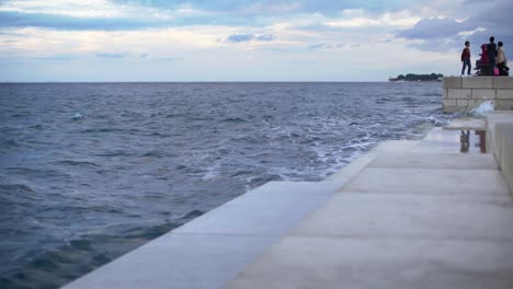 calm sea with cloudy sky