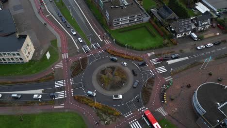 roundabout of a hyperlapse with cars zooming by