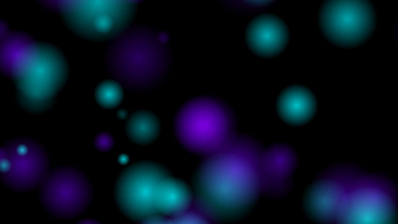 Abstract Motion Background with Floating Teal and Purple Glowing Orbs