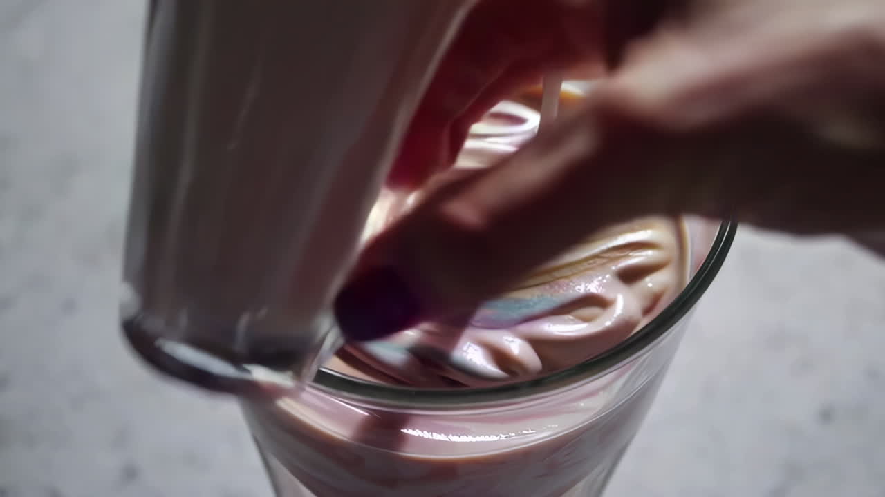 Preparazione di un milkshake colorato