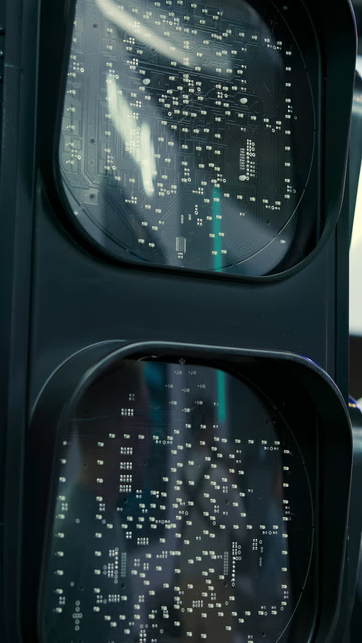 Traffic light with electronic components and LED lights