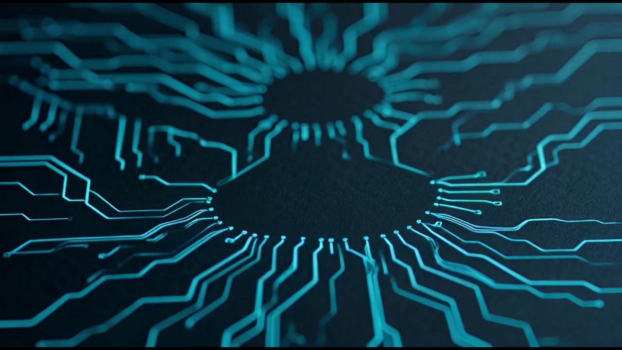 Linee di circuito stampato digitale pulsanti con flusso di dati