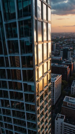 high-rise skyscraper at sunset with city views