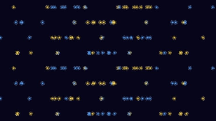 Vibrant Hues Of Purple And Green Dots On Black Background