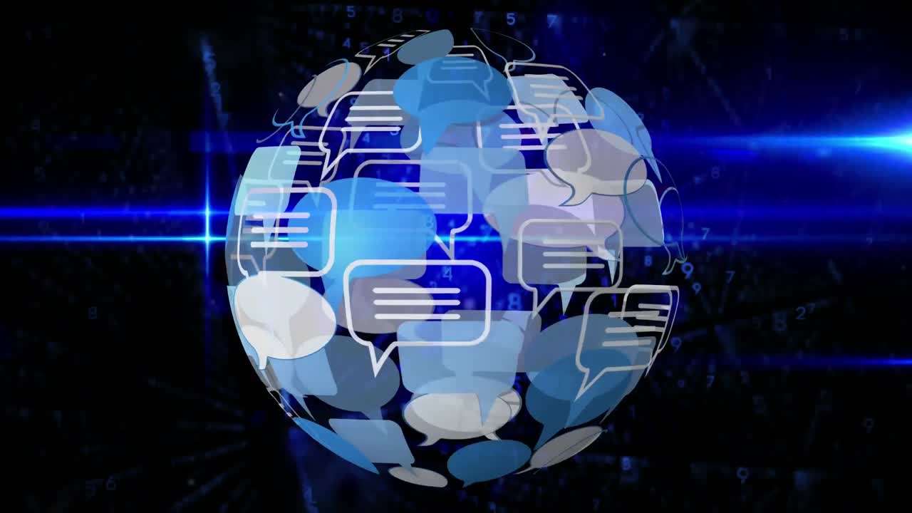 icono de burbuja de mensaje y códigos binarios