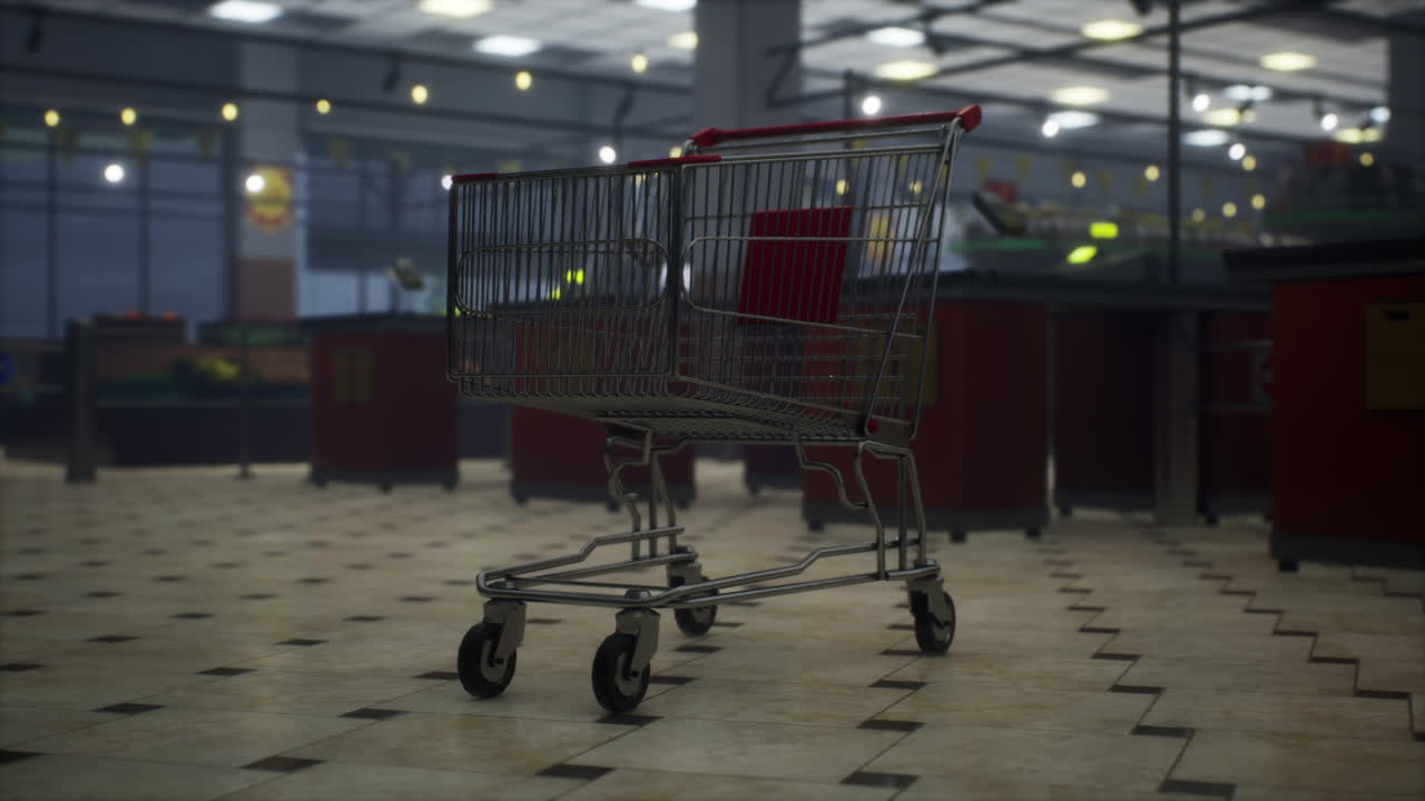 코로나19 코로나바이러스 전염병으로 인해 폐쇄된 비어있는 슈퍼마켓