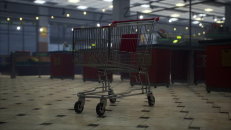 supermercado vacío cerrado debido a la epidemia de coronavirus covid-19