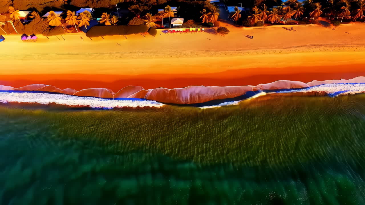 Aerial View of a Tropical Beach at Sunrise/Sunset
