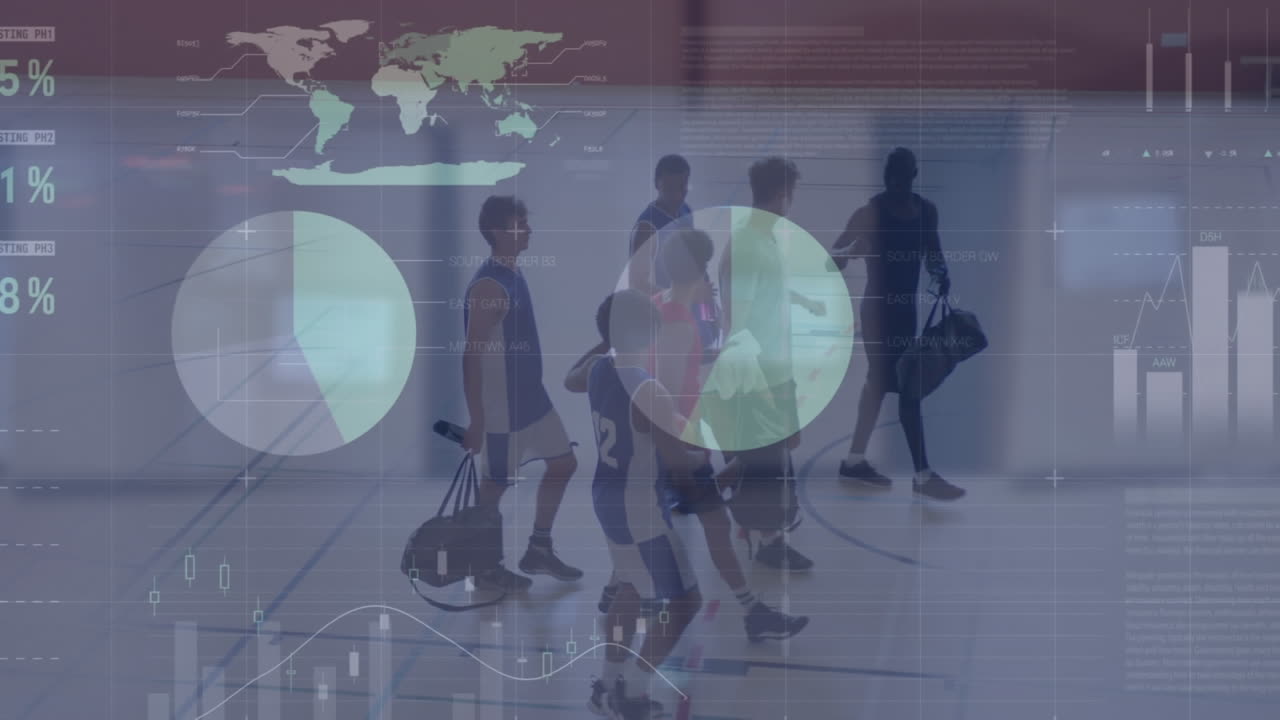 анимация статистики и обработка данных над баскетбольной игрой