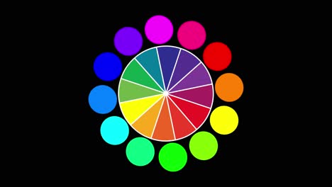 animated two color wheel pizza shape in circle for graphics and video background