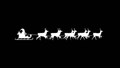 santa claus in sleigh pulled by reindeers