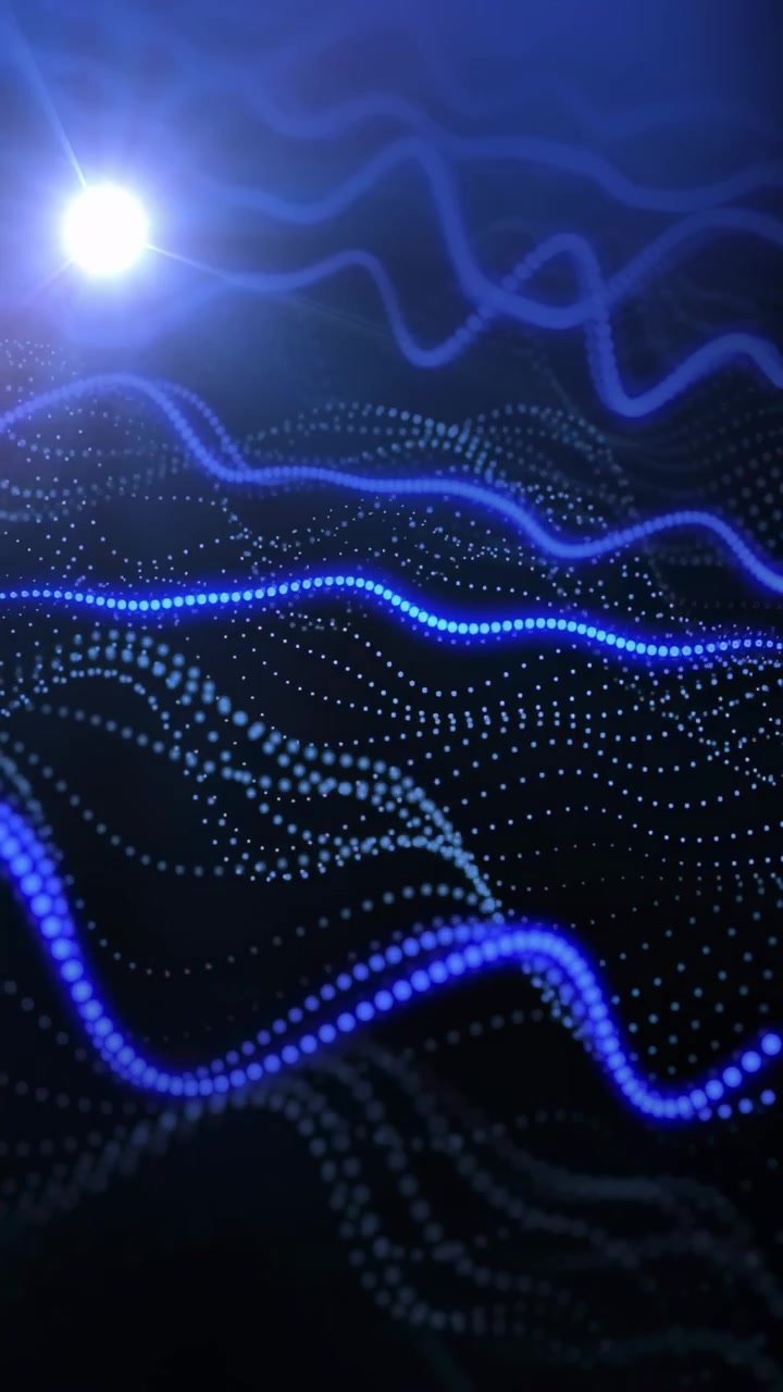Vertical video: Blue waves and mesh moving magenta glow rising white flare entering showing peaks