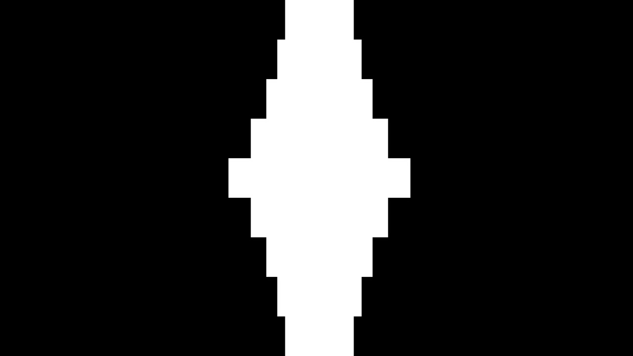 Abstract Geometric Transition with Expanding White Squares on Black Background