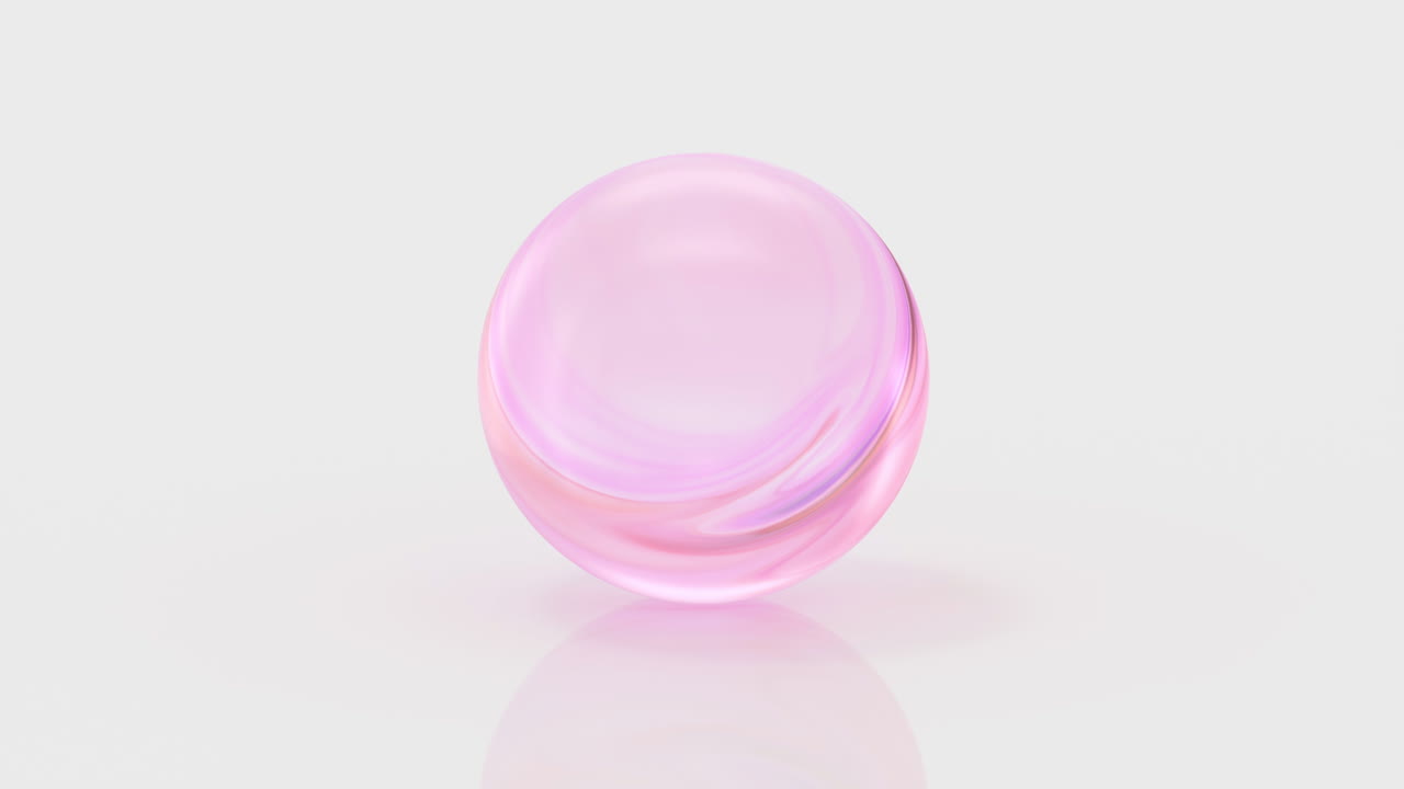 색 배경과 함께 그라디언트 유리 공, 3d 렌더링