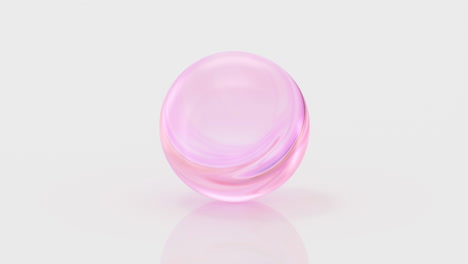 gradient glass ball with white background, 3d rendering.