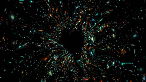 animación de formas coloridas que se mueven sobre un fondo negro