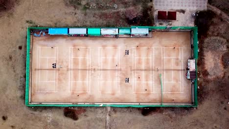 aerial view ; football or soccer field