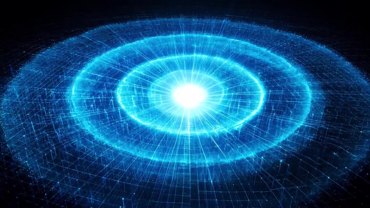 Abstract Blue Energy Expanding in Concentric Circles