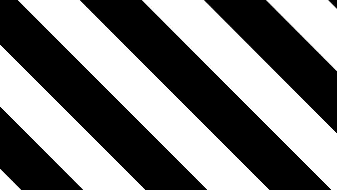 Simple geometric motion graphic background. Black and white striped pattern. Seamless animation with basic shapes