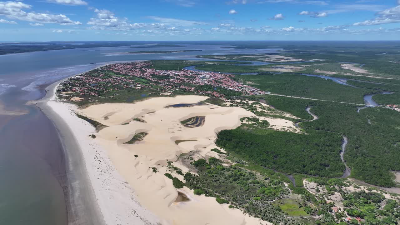 Tutoia Skyline At Tutoia In Maranhao Brazil. Brazilian Delta Of The Americas. Riverside City. Tutoia Skyline At Maranhao. Nature Landscape. Network Of Islands Waterways. Tourism Travel
