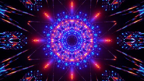 diseño circular colorido con muchas luces en sus lados. caleidoscopio vj bucle