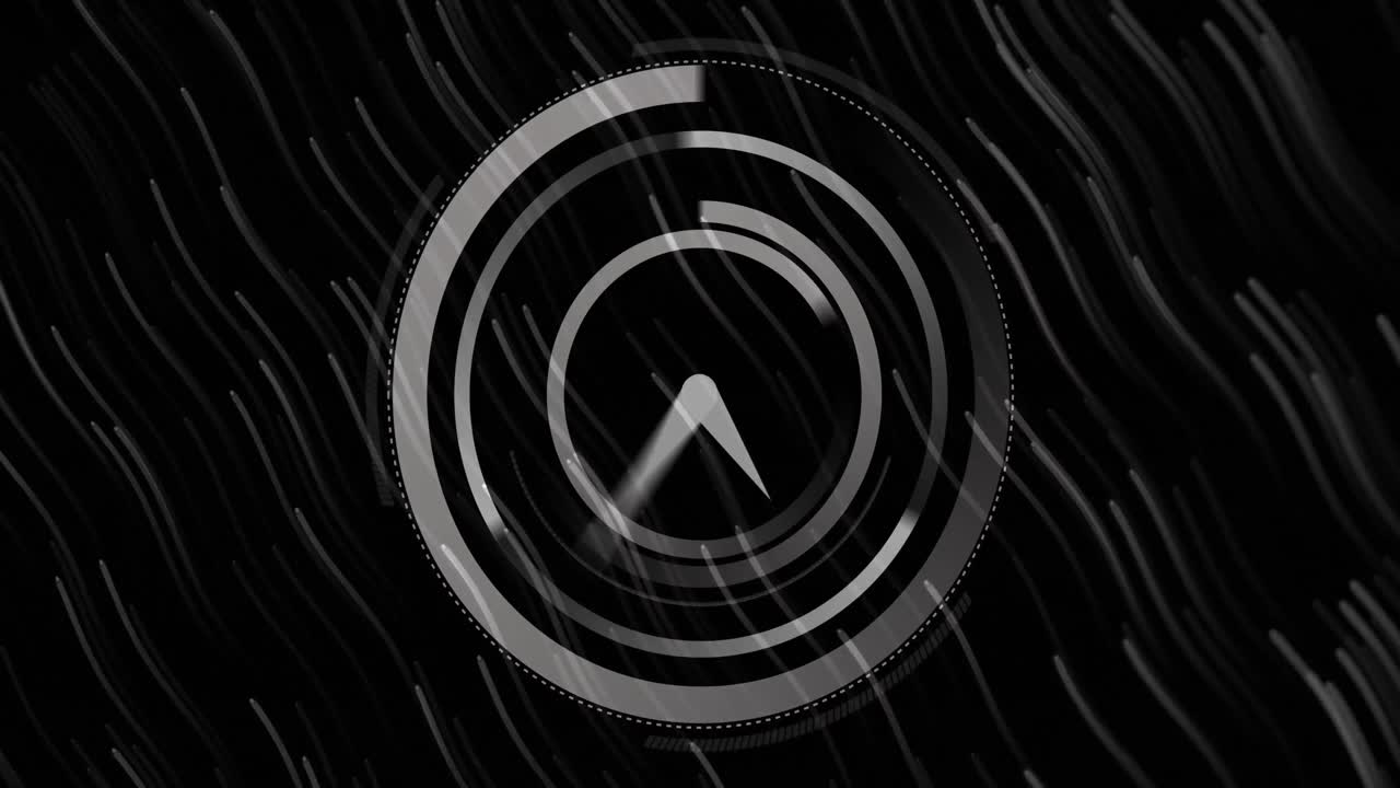 Digital clock ticking against light trails moving on black background