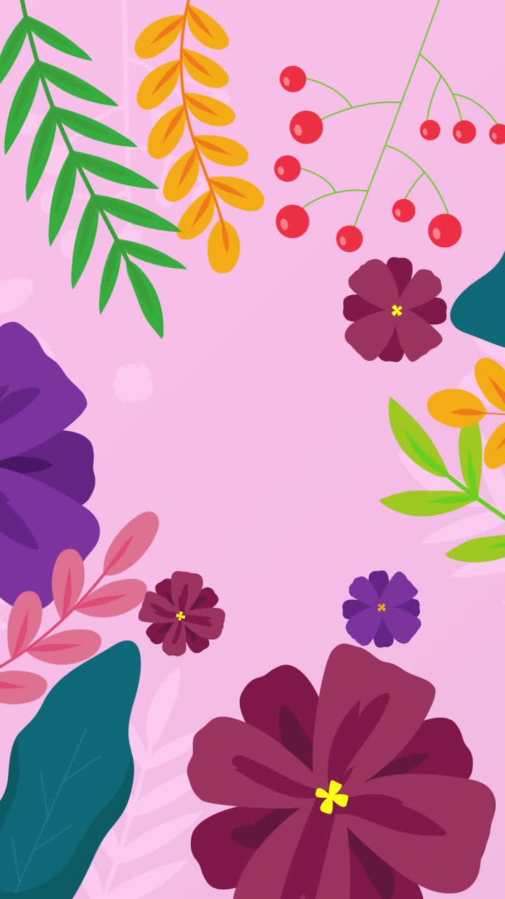 Motion Graphic of Flat colorful spring background