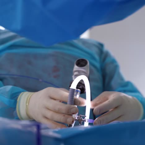 close up shot in operating room