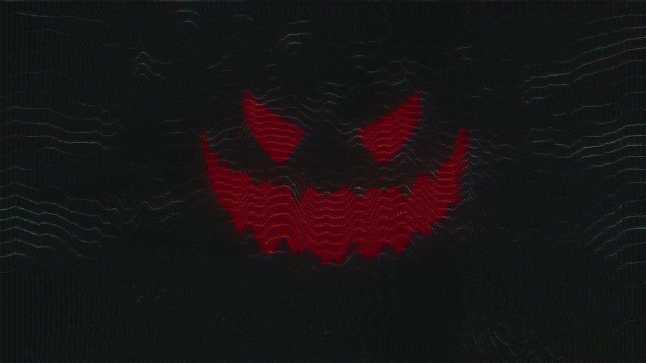 Distorted Glitch Halloween Pumpkin Face